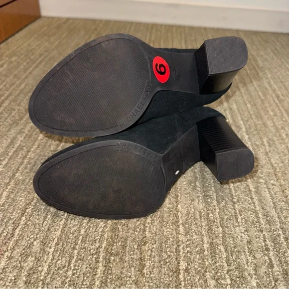 Michael Kors Suede Block Heel Ankle Booties - Picture 6 of 7